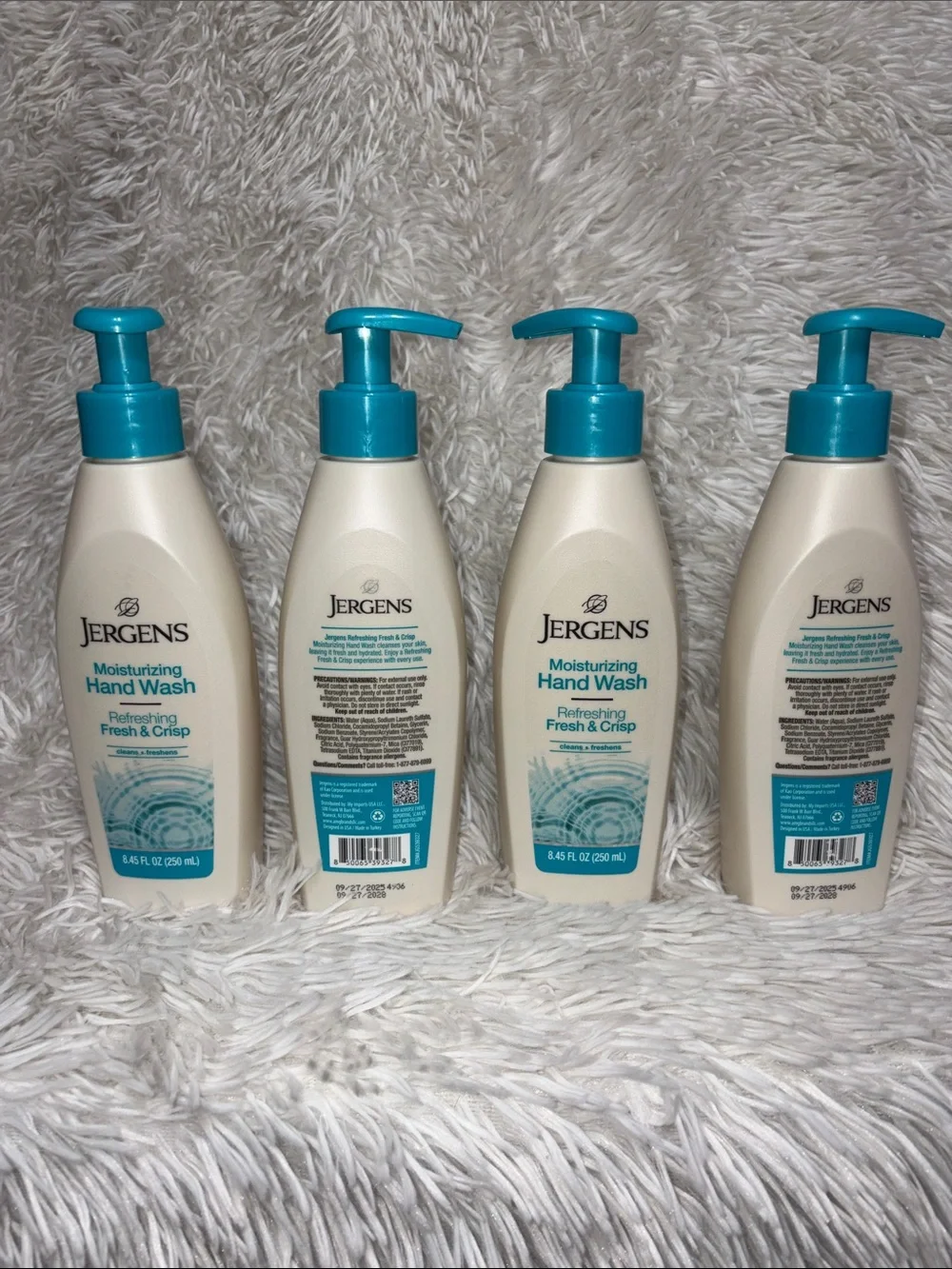 Jergens Moisturizing Hand Wash Refreshing Fresh & Crisp 8.45 fl.oz Each (4pk)
